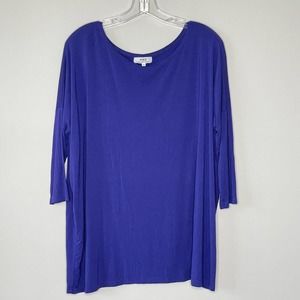 PIKO Dolman Top Women's Medium Jersey Knit Tunic Shirt Purple Indigo T185143